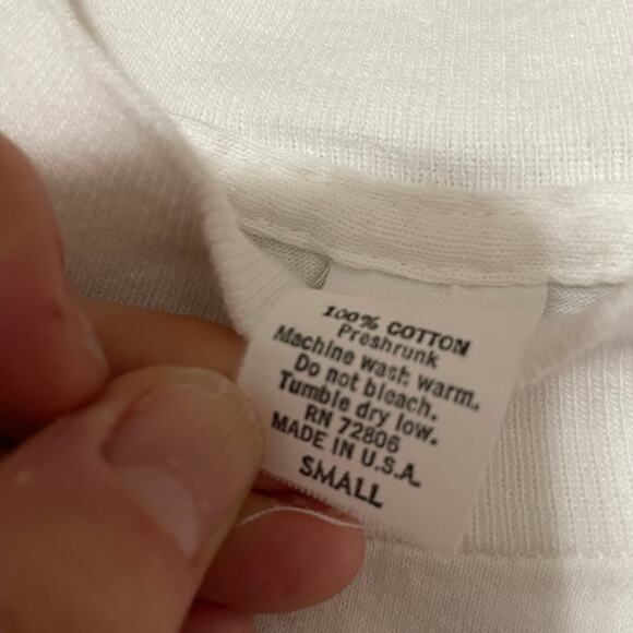 VTG White Long Sleeve Cotton Mickey Mouse Graphic Shirt Made in USA Womans Small - Picture 2 of 3